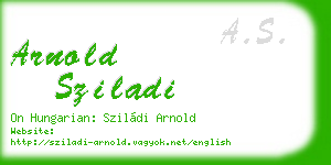 arnold sziladi business card